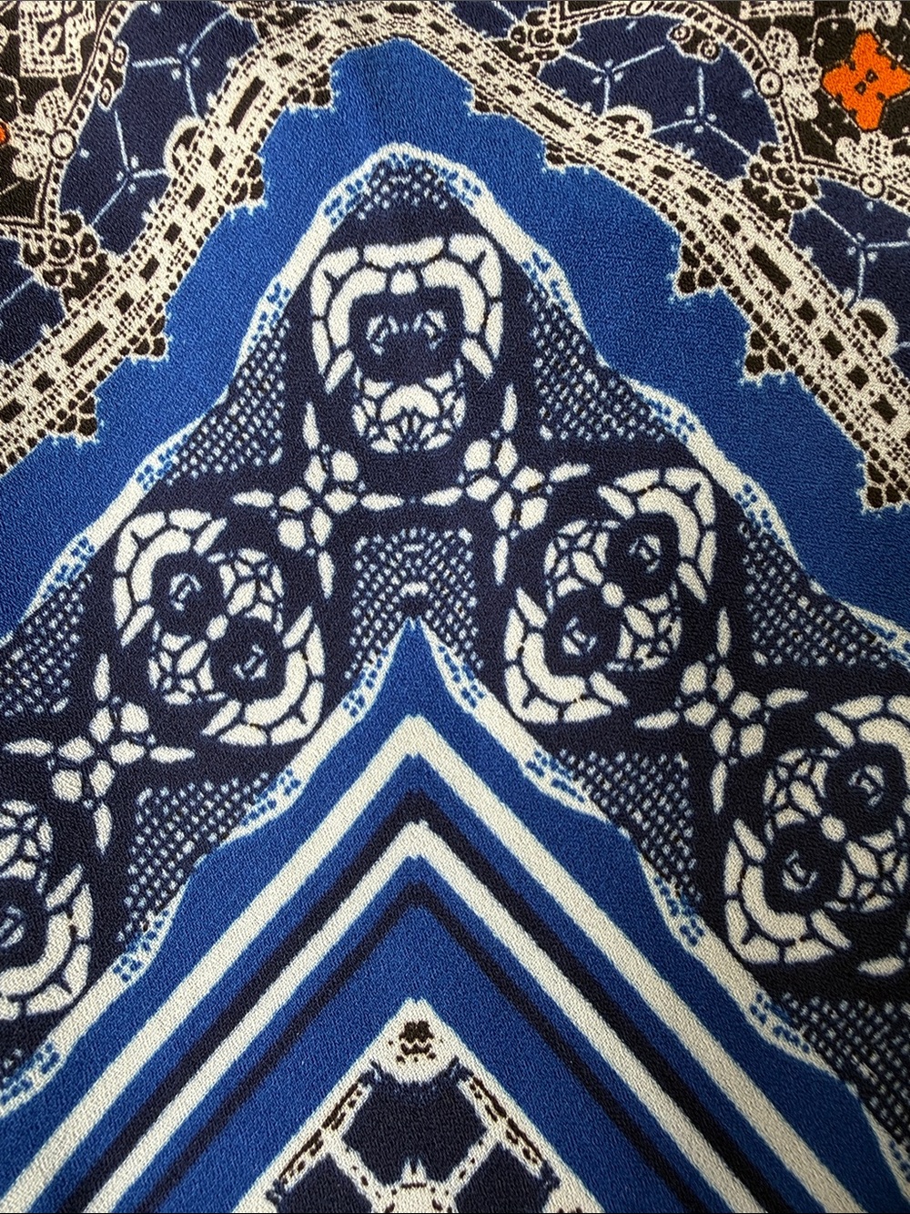 Boho Chevron Print Handkerchief Hem Tank Top - Blue/Multi women’s size small - Picture 13 of 14